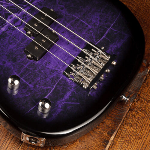 Lindo Left Handed Pdb Purple Dove Electric Bass Guitar And Gigbag