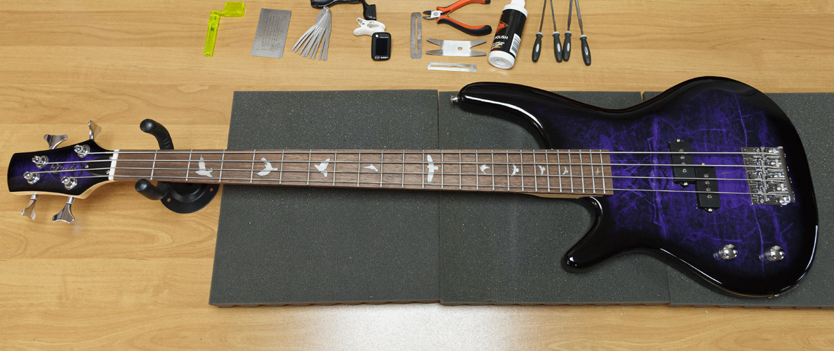 Lindo-Left-Handed-PDB-Purple-Dove-Electric-Bass-Guitar-Setup