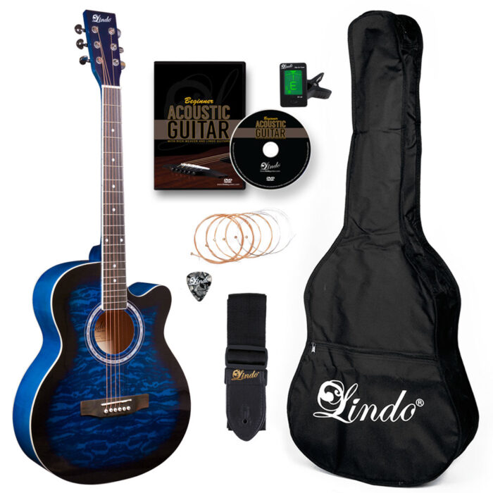 Lindo Standard Sapphire BlueAcoustic Guitar Pack