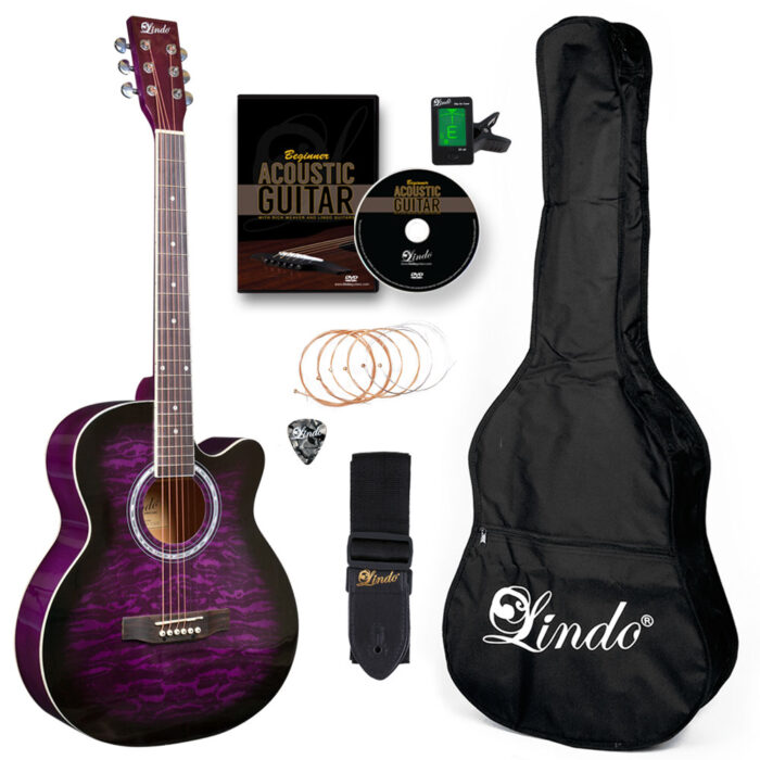 Lindo Standard Amethyst Purple Acoustic Guitar Pack