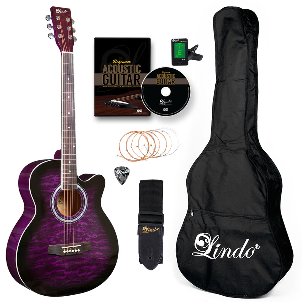 Lindo Standard Amethyst Purple Acoustic Guitar with
