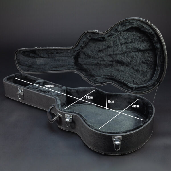 Lindo Acoustic Guitar Hard Case | Up to 41" | Plush Lined | Lockable - Black - Image 6