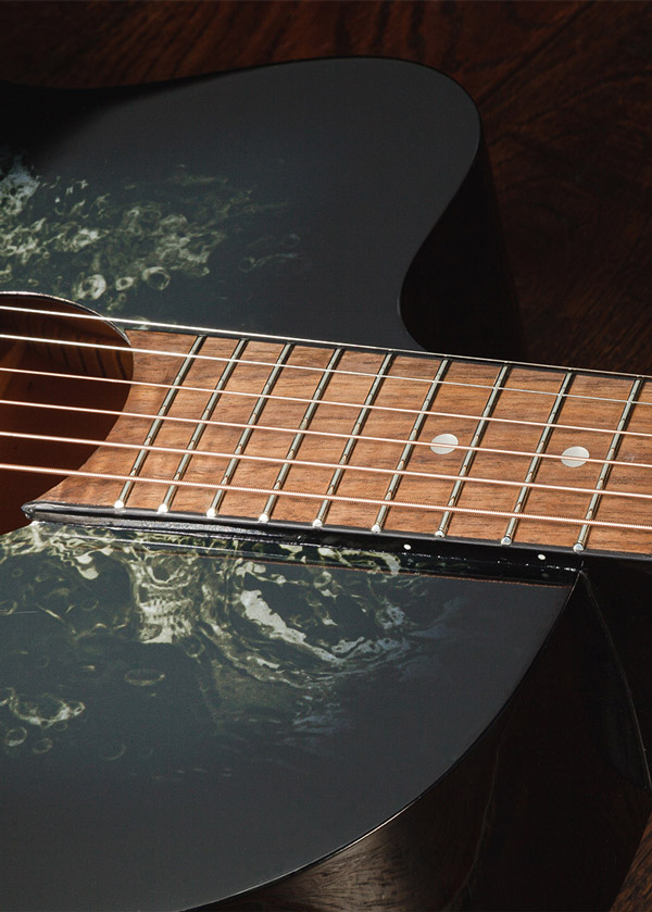 Lindo-Left-Handed-Black-Alien-Acoustic-Guitar-Fretboard