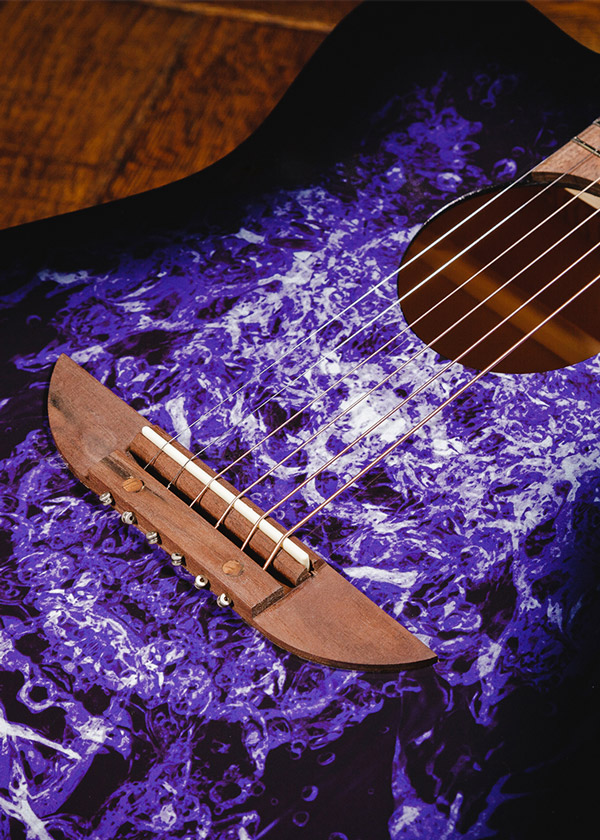 Lindo-Left-Handed-Purple-Alien-Acoustic-Guitar-Bridge