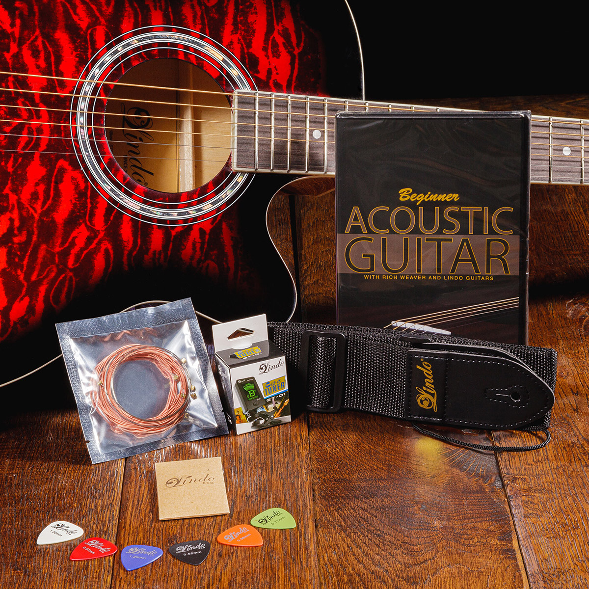 Lindo-Ruby-Red-Standard-Acoustic-Guitar-Accessories