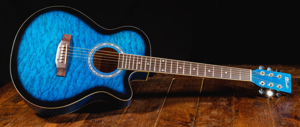 Lindo Standard Sapphire Blue Acoustic Guitar and Accessory Pack