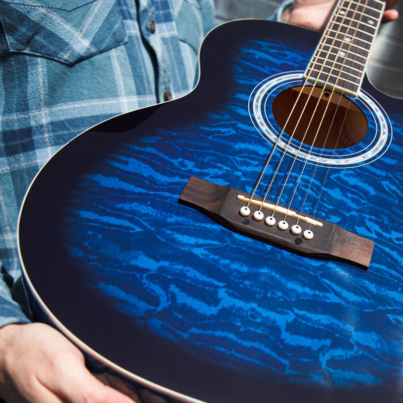 Lindo-Standard-Sapphire-Blue-Acoustic-Guitar-Close