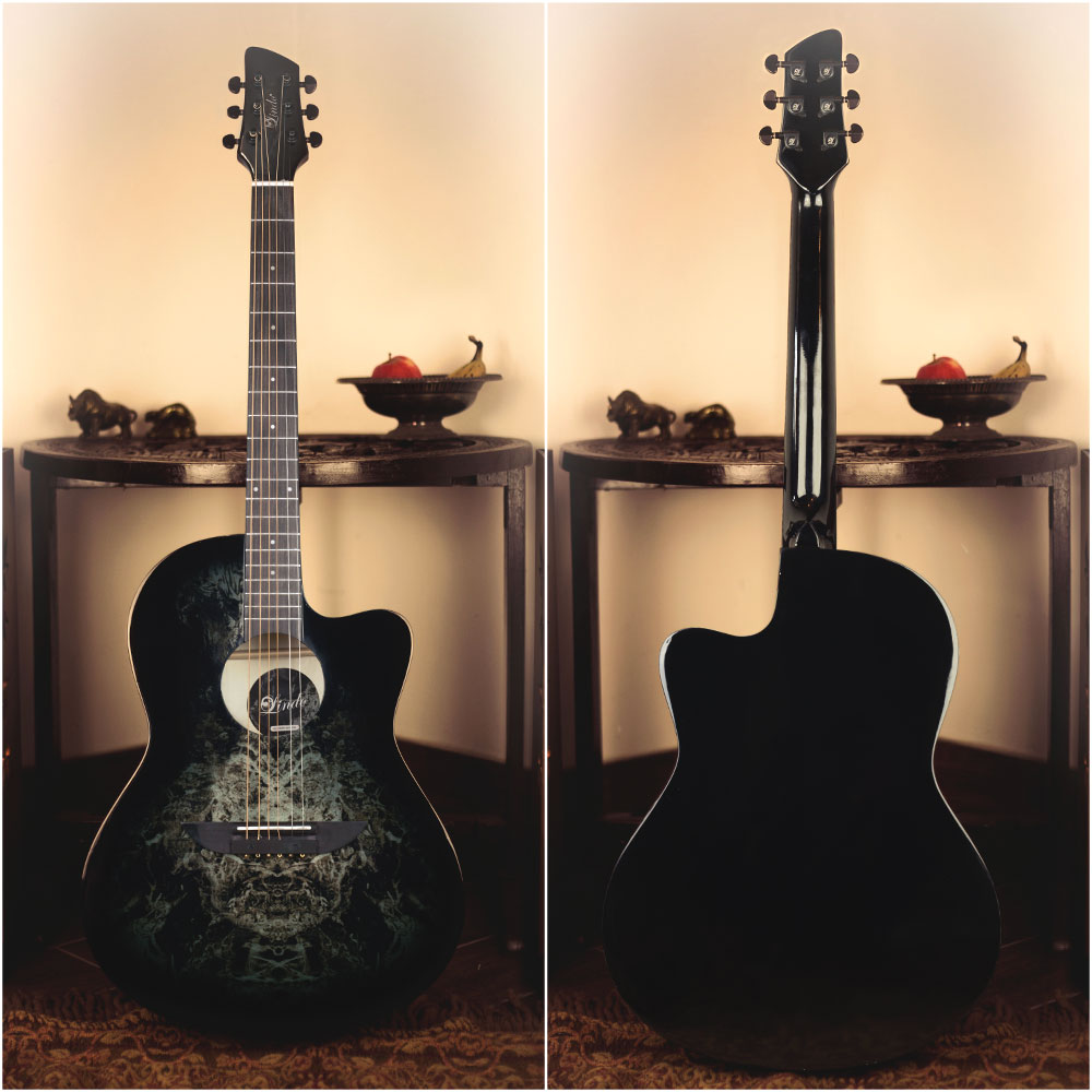 B-STOCK Lindo 933C Alien Black Acoustic Guitar & Gigbag 10% OFF 
