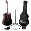 Lindo 'Widow' Acoustic Guitar Pack - Matte Black