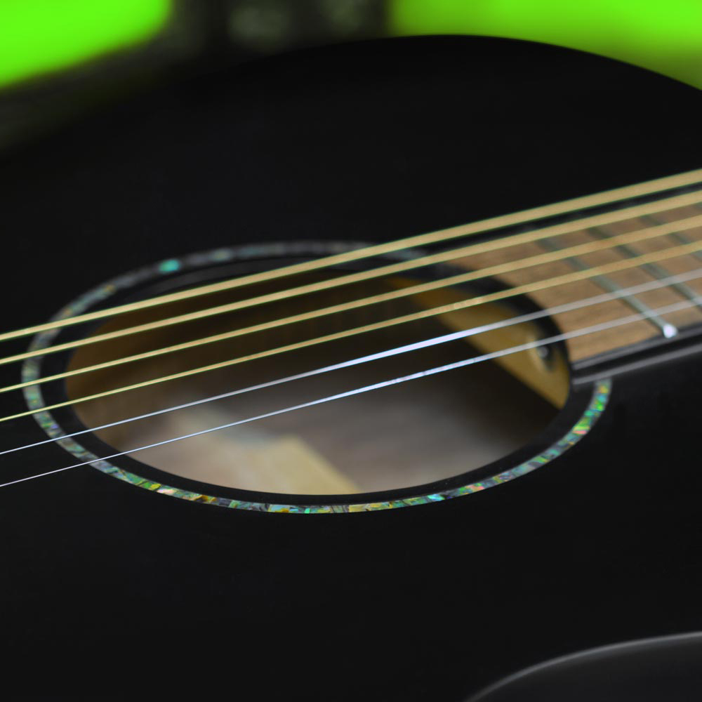 Lindo Slim ORG-SL Infinity Guitare électro-acoustique avec accordeur/préampli LCD intégré Noir 