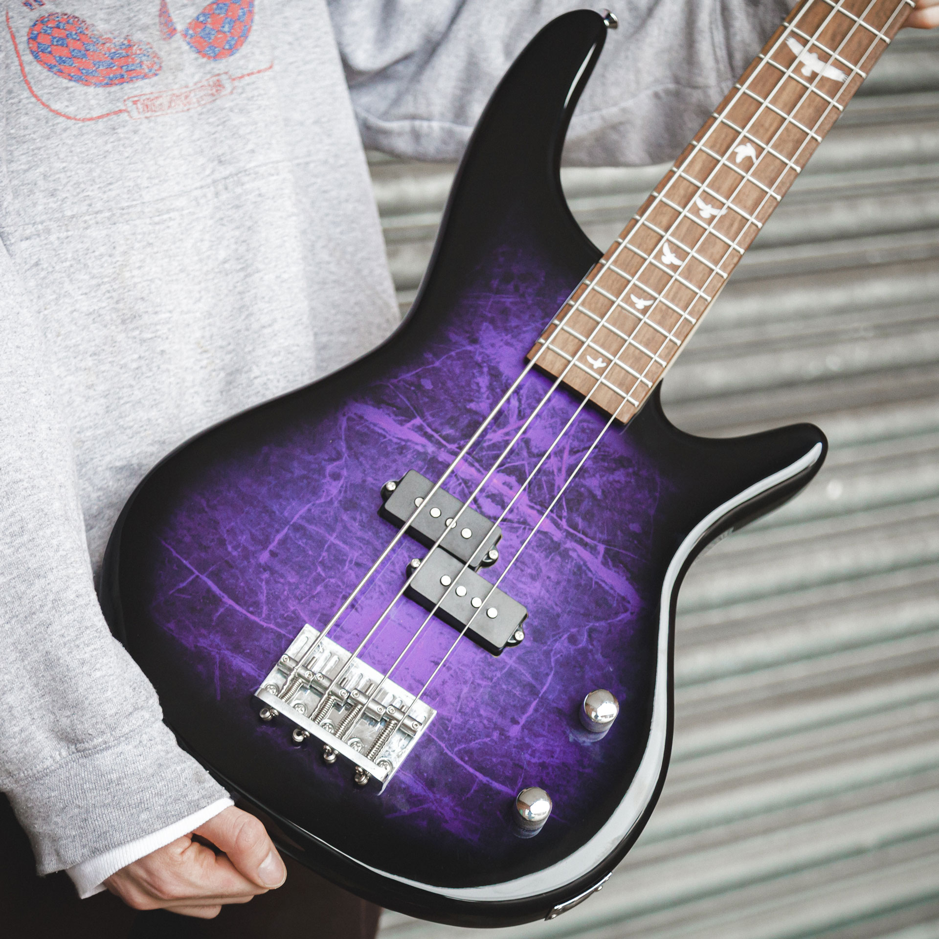 Lindo PDB Purple Dove Electric Bass Guitar & Padded Gigbag