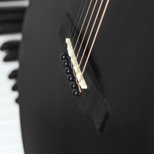 lindo-neptune-left-handed-matt-black-electro-acoustic-guitar-bridge