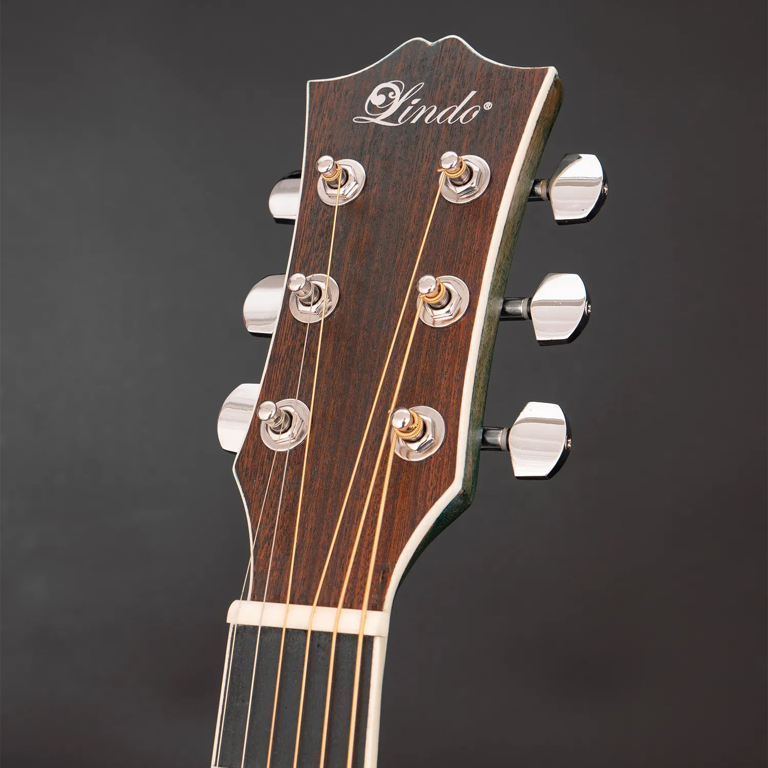 Lindo Left Handed Willow Electro Acoustic Guitar Headstock
