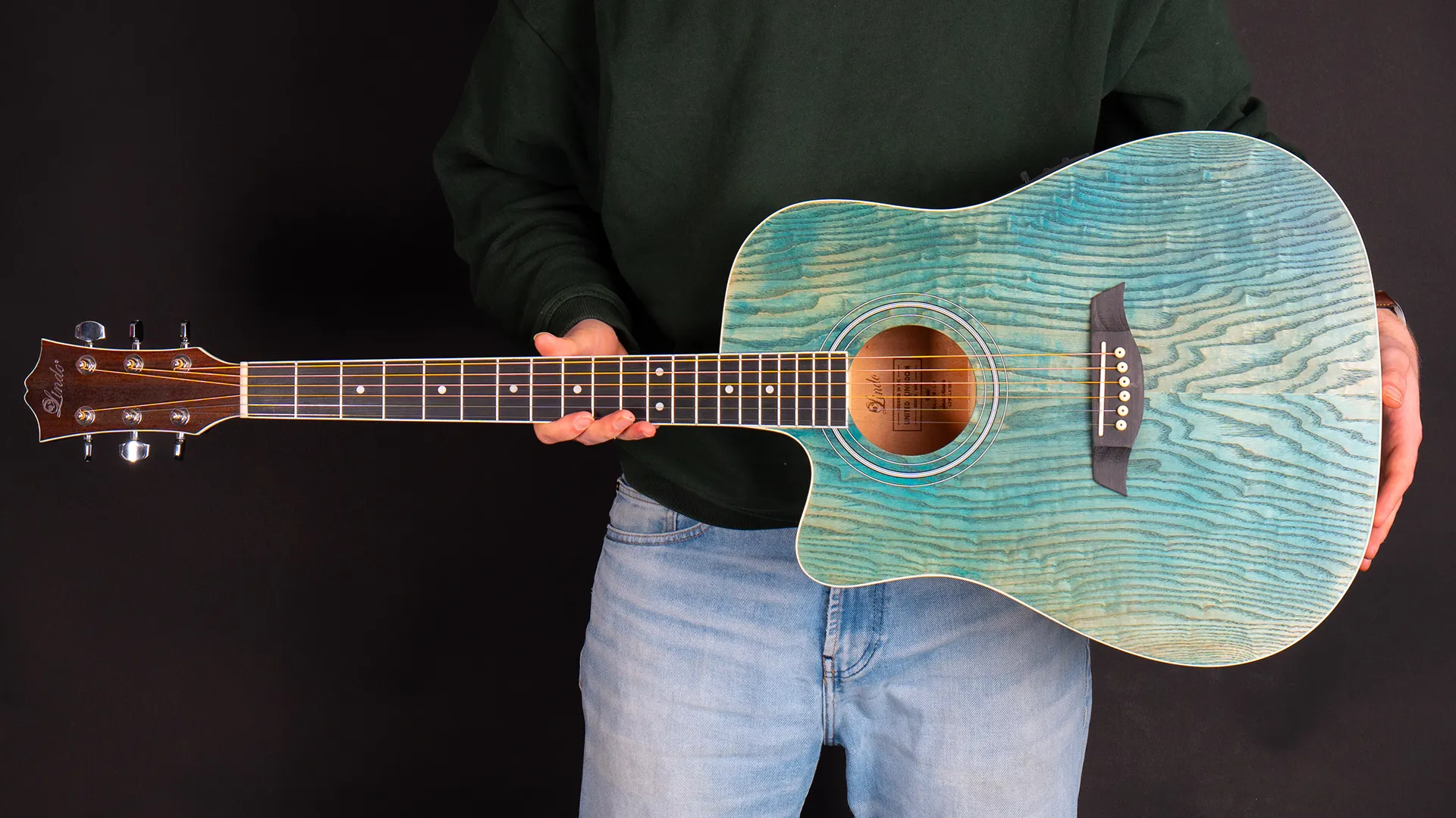 Lindo Left Handed Willow Electro Acoustic Guitar Holding