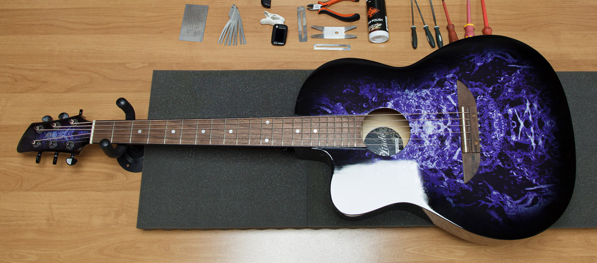 Lindo-Left-Handed-Purple-Alien-Acoustic-Guitar-Setup