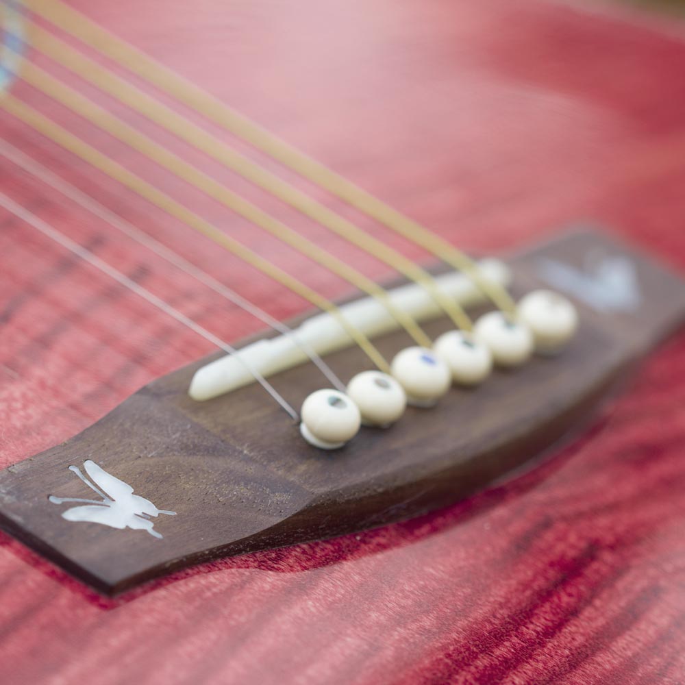 W40 Lindo Dandelion Pink Electro Acoustic Guitar — Our First Left-Handed Draw – gallery image 4