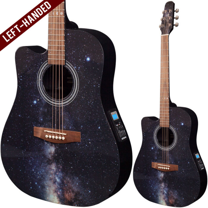 Lindo Left Handed Galaxy Slim Electro Acoustic Guitar with F-4T Preamp and Padded Gigbag