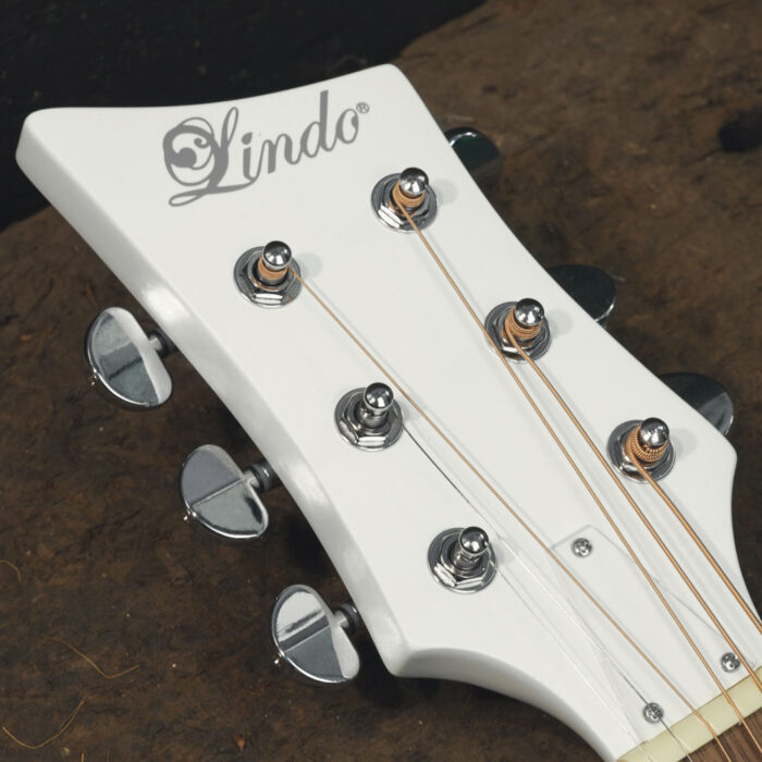 Lindo Left Handed White Dove V2 Electro Acoustic Guitar and Padded Gigbag