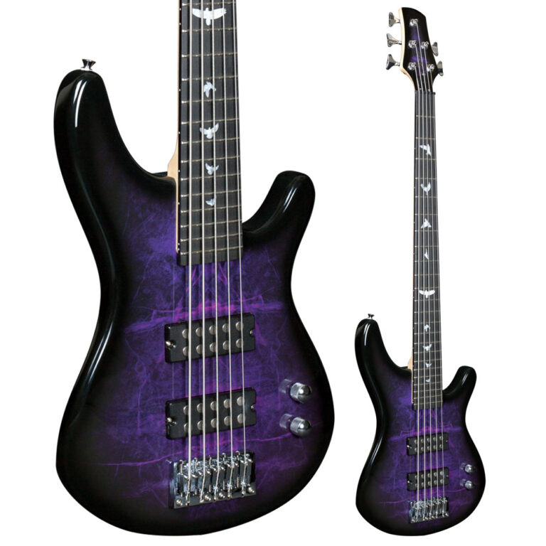 Lindo Left Handed PDB Purple Dove Electric Bass Guitar and Gigbag