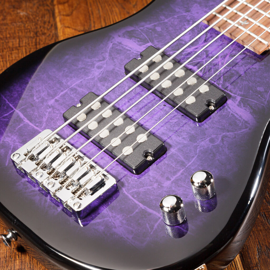 Lindo Pdb 5 String Purple Electric Bass Guitar And Hard Case 0960