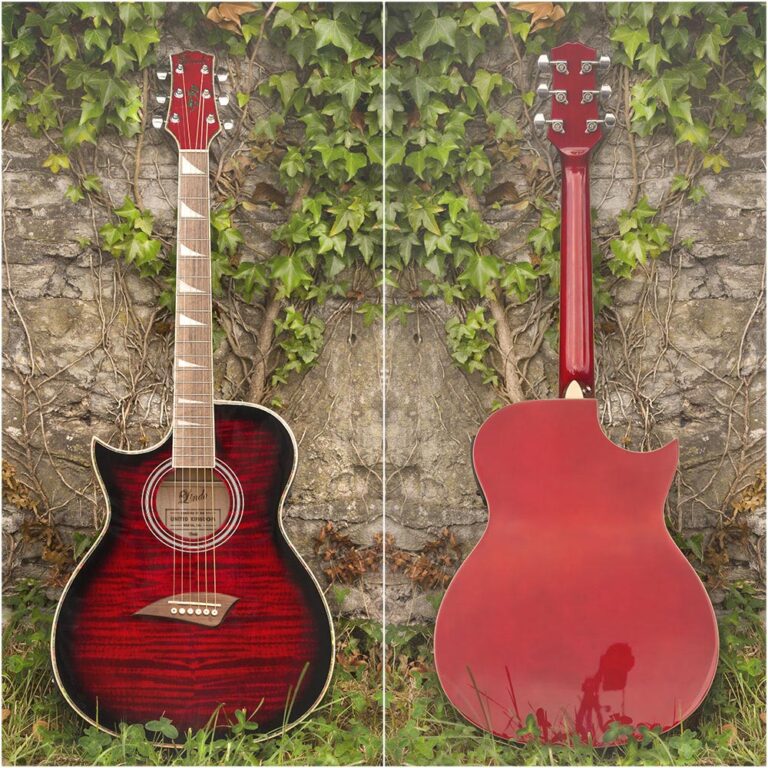 Lindo Left Handed ORG Regular Electro Acoustic Guitar & Gigbag Red