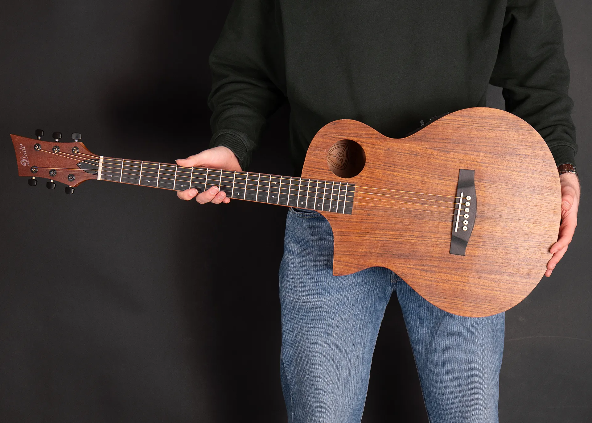 Lindo Left Handed Neptune SE Electro Acoustic Guitar Holding
