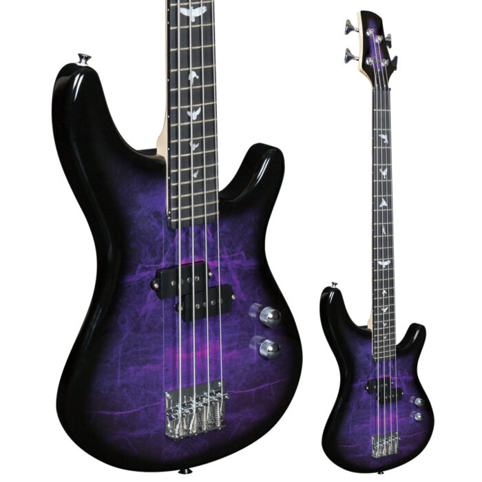 Lindo PDB Short Scale Purple Dove Electric Bass Guitar And Hard Case