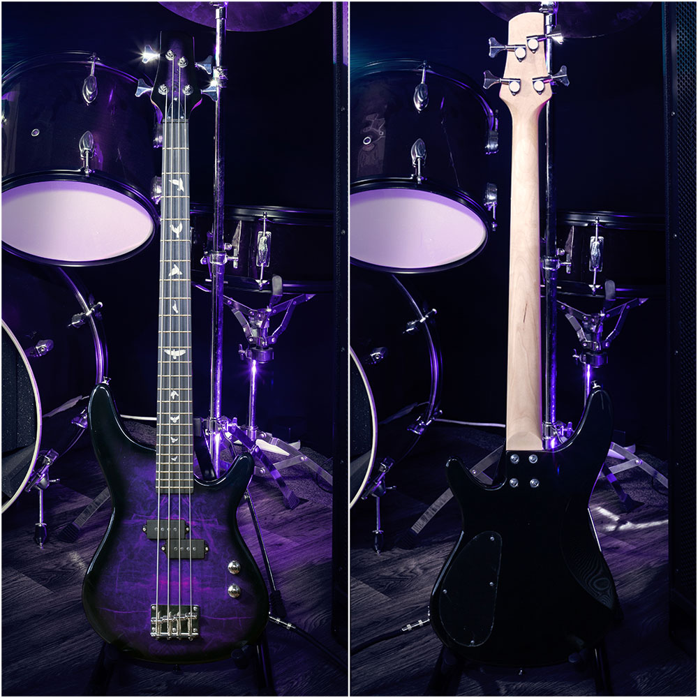 Lindo PDB Short Scale Purple Dove Electric Bass Guitar And Hard Case