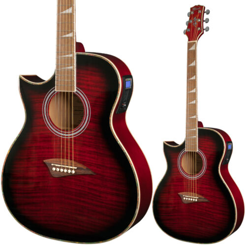 Lindo Left Handed ORG Regular Red Gloss Electro-Acoustic Guitar and Padded Gig Bag
