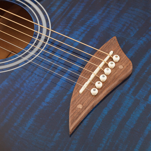 Lindo-Left-Handed-ORG-SL-Slim-Blue-Electro-Acoustic-Guitar-Bridge