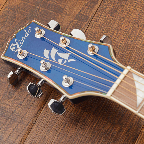 Lindo-Left-Handed-ORG-SL-Slim-Blue-Electro-Acoustic-Guitar-Headstock