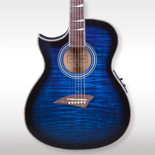 Lindo Left Handed Slim ORG-SL Blue Electro Acoustic Guitar