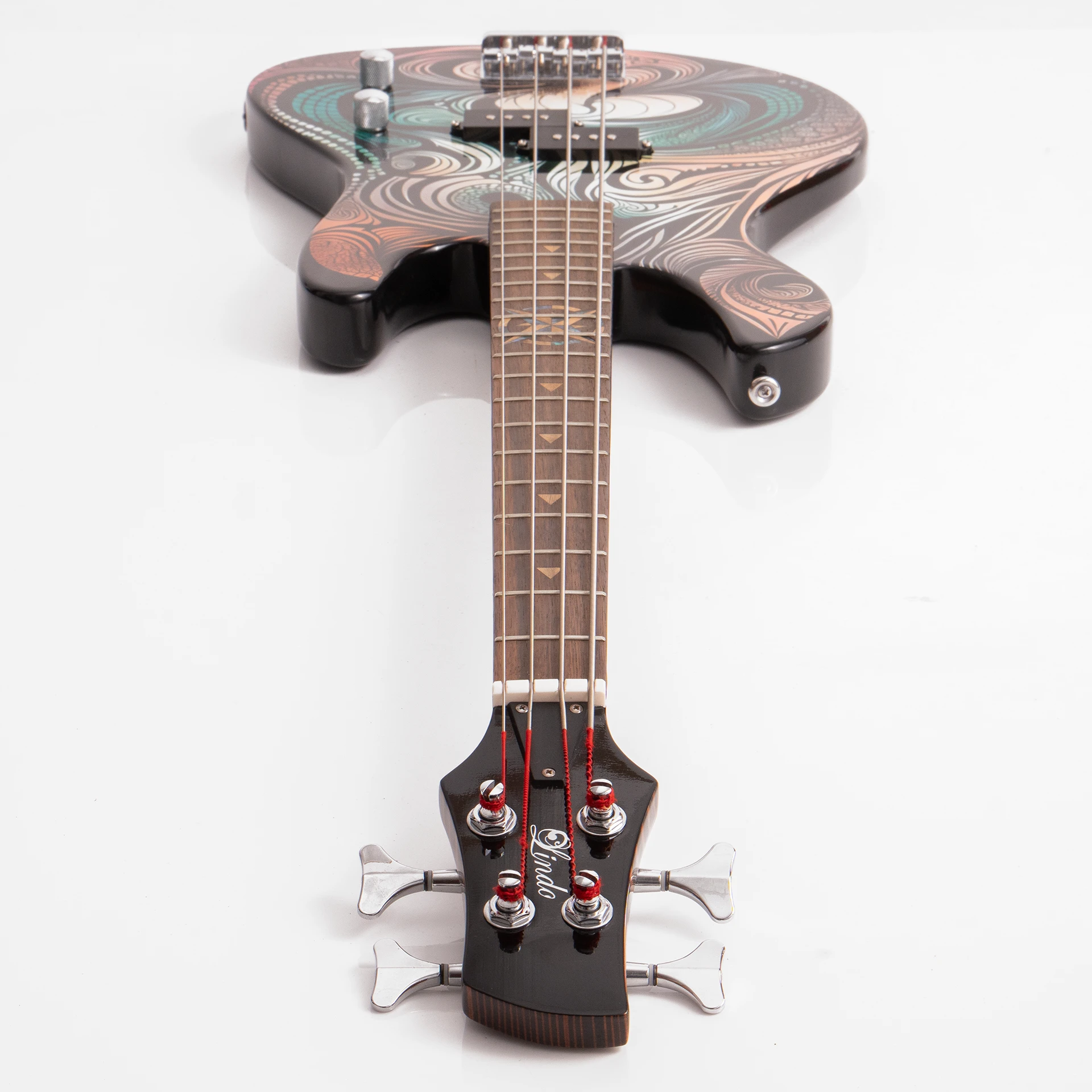 Lindo Sahara Short Scale Electric Bass Guitar Head Down