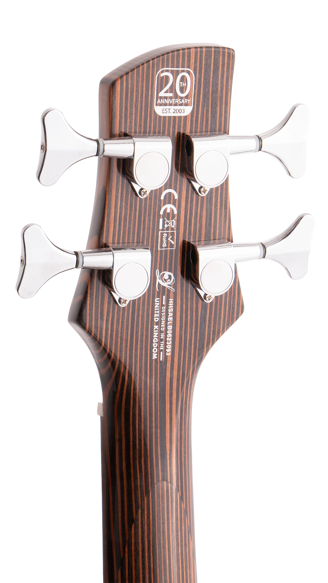 Lindo Sahara Short Scale Electric Bass Guitar Headstock Back