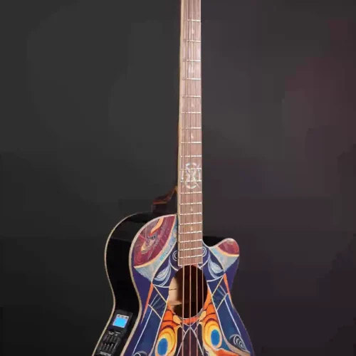 W30 Lindo Short Scale Sahara Electro Acoustic Bass Guitar – gallery image 8