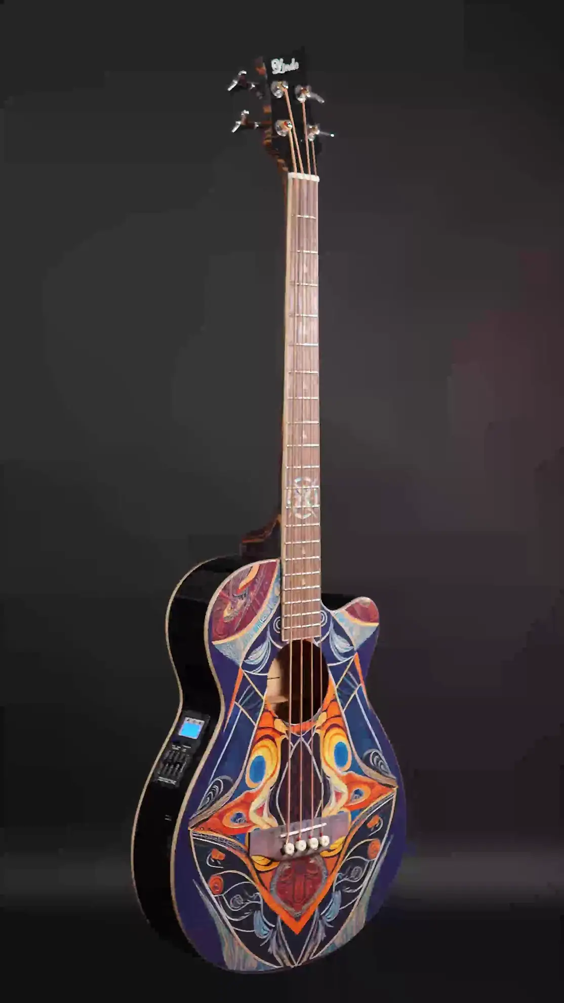 W30 Lindo Short Scale Sahara Electro Acoustic Bass Guitar – gallery image 8