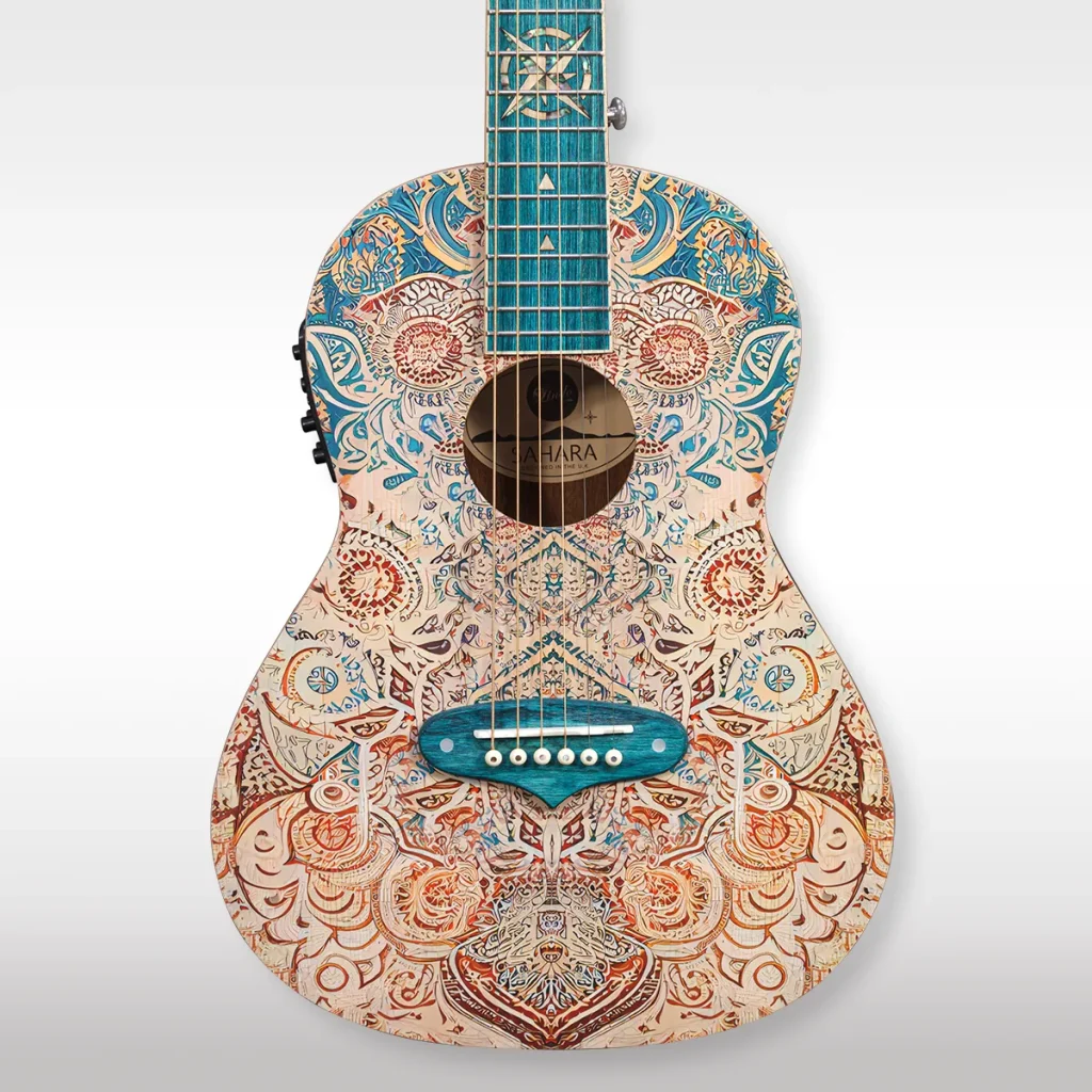 W26 Lindo Sahara Steel Strings Electro Acoustic Travel Guitar (Short Scale)