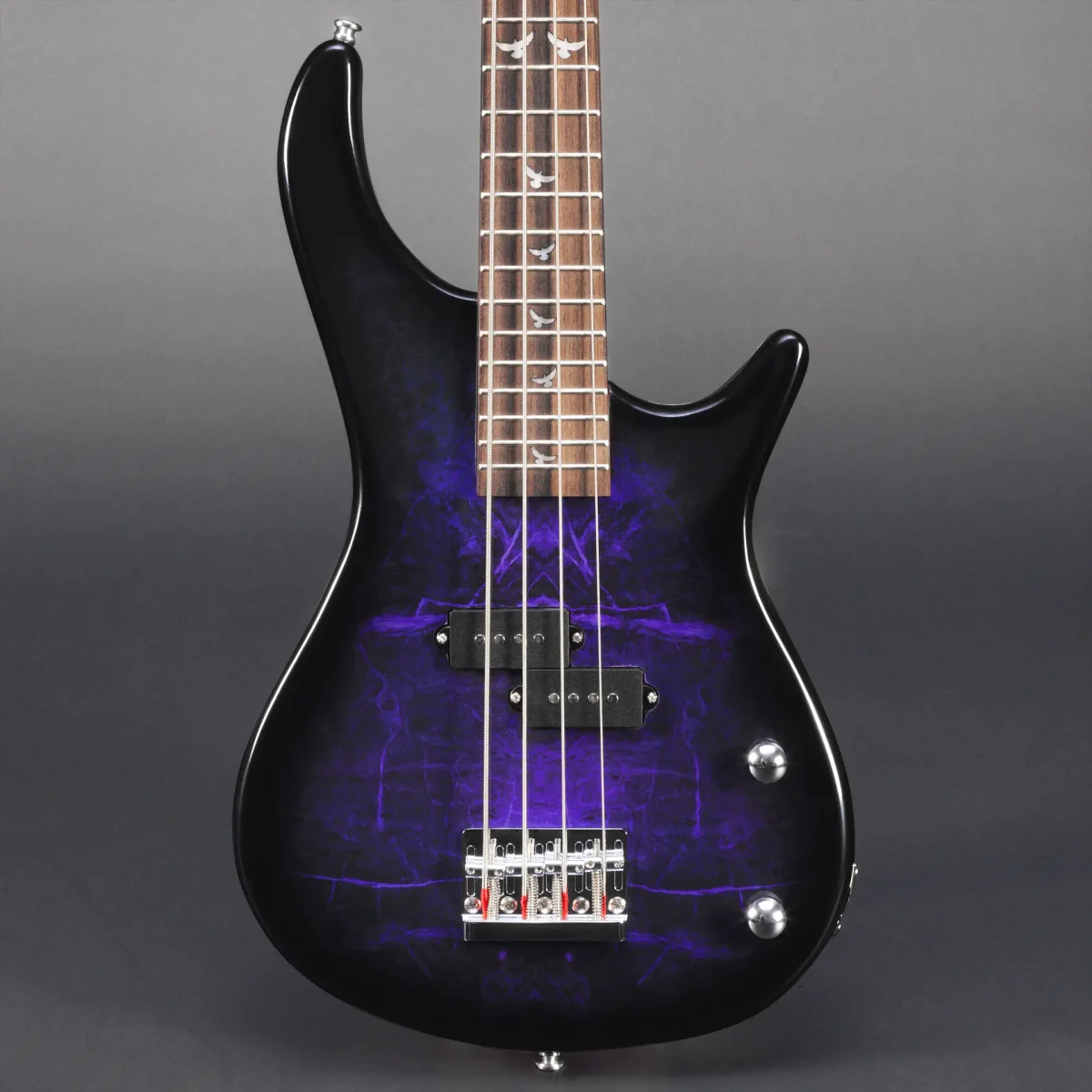 Lindo PDB Short Scale Electric Bass Grey Background