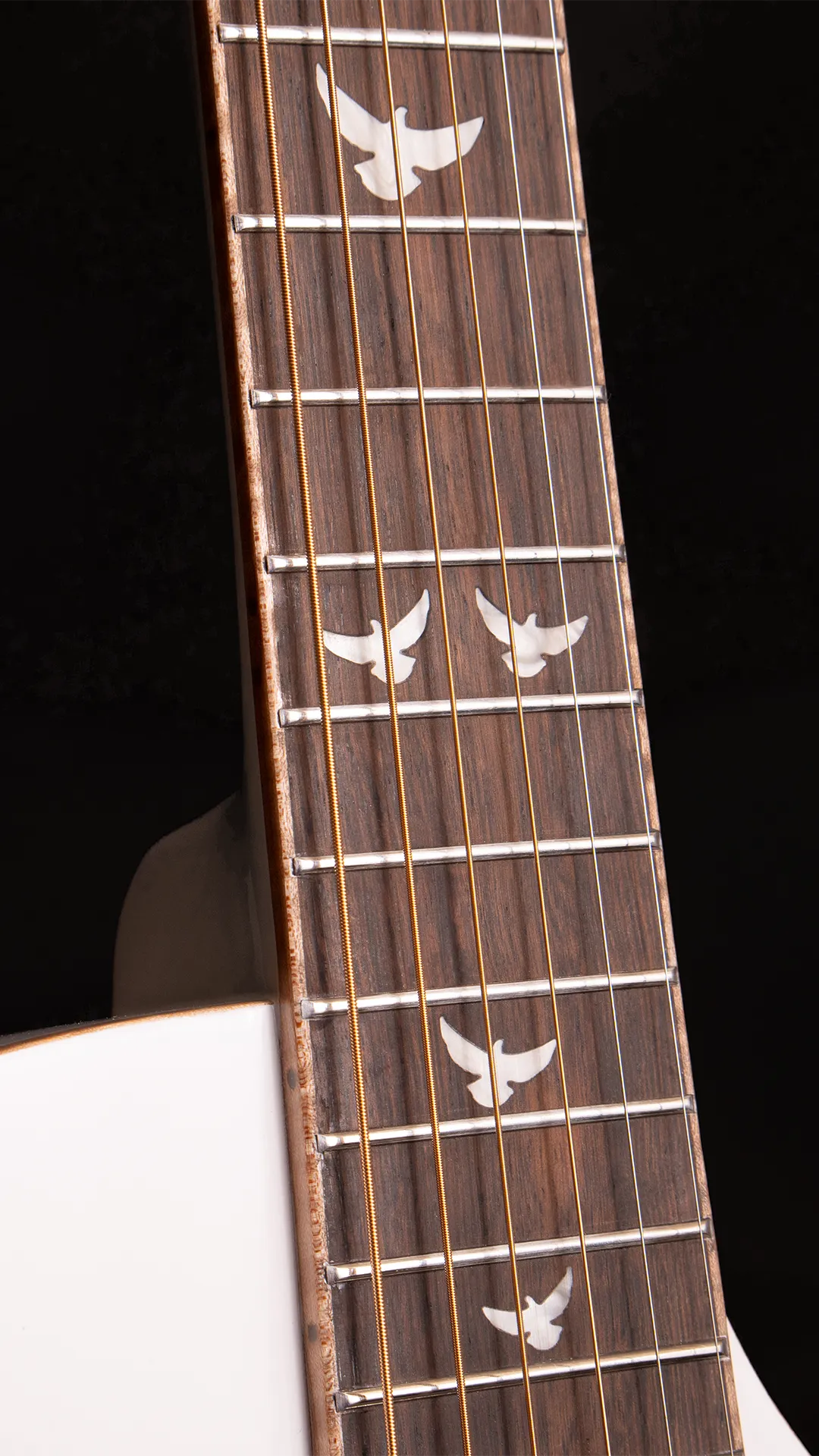 Lindo White Dove V3 fretboard inlays