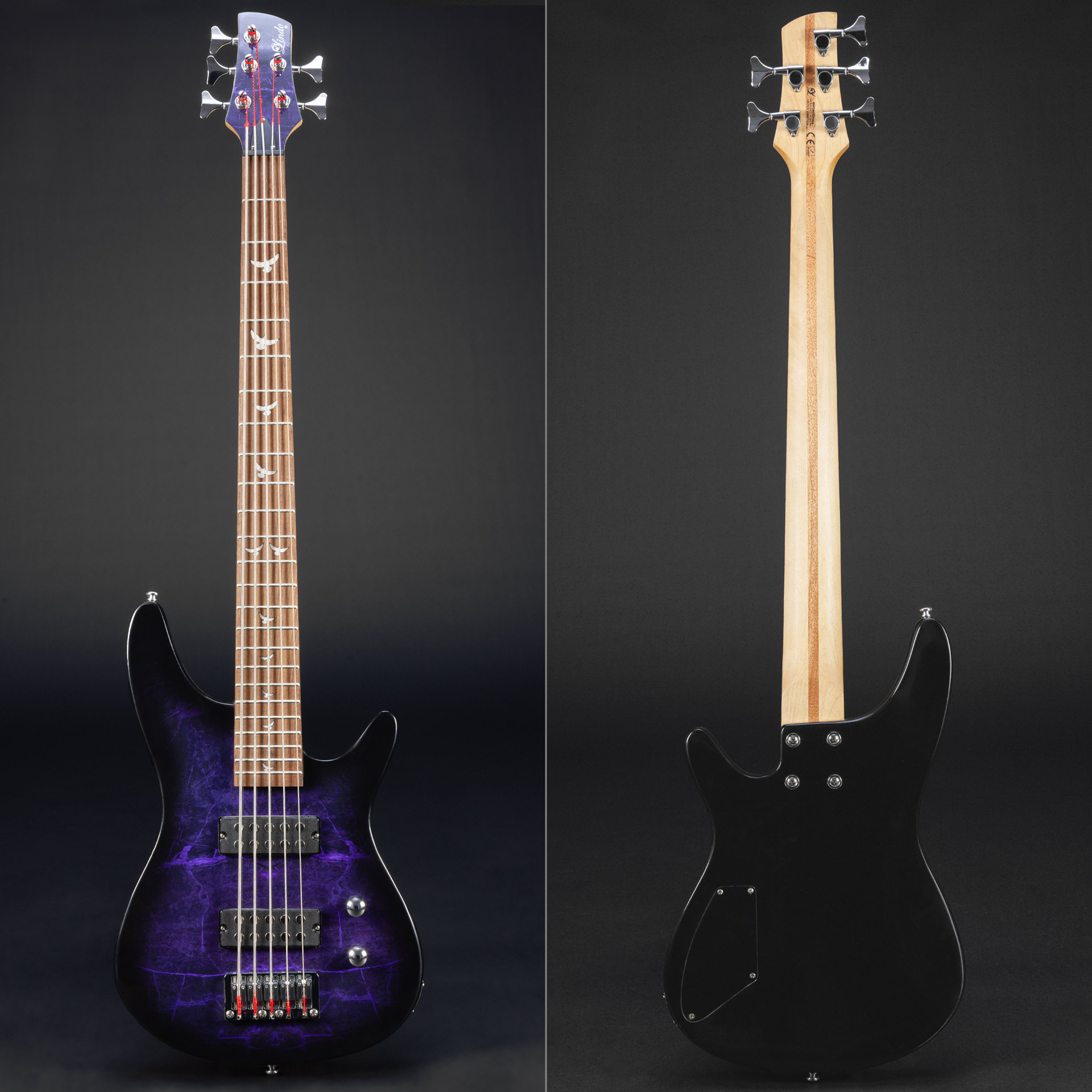 Lindo-PDB5-V2-5-String-Electric-Bass-Guitar-Front-Back