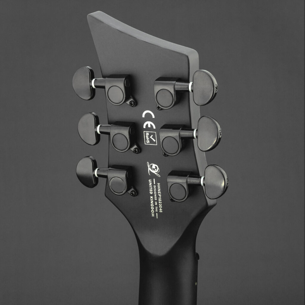 Neptune black tuning machines, rear view