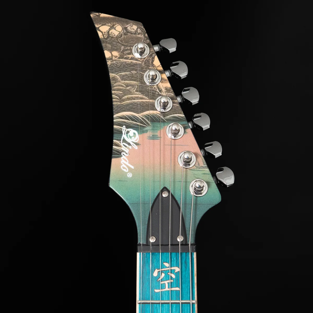 Lindo-Left-Handed-Koya-Electric-Guitar-Headstock