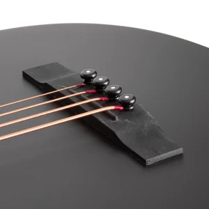 W41 Lindo Neptune V2 Short Scale Matte Black Electro Acoustic Bass Guitar – gallery image 6