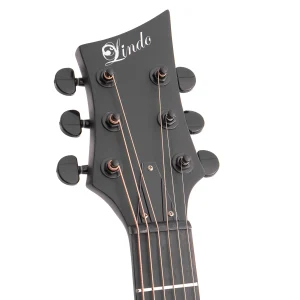 W42 Lindo Neptune V3 All Black Electro Acoustic Guitar – Matte – gallery image 6
