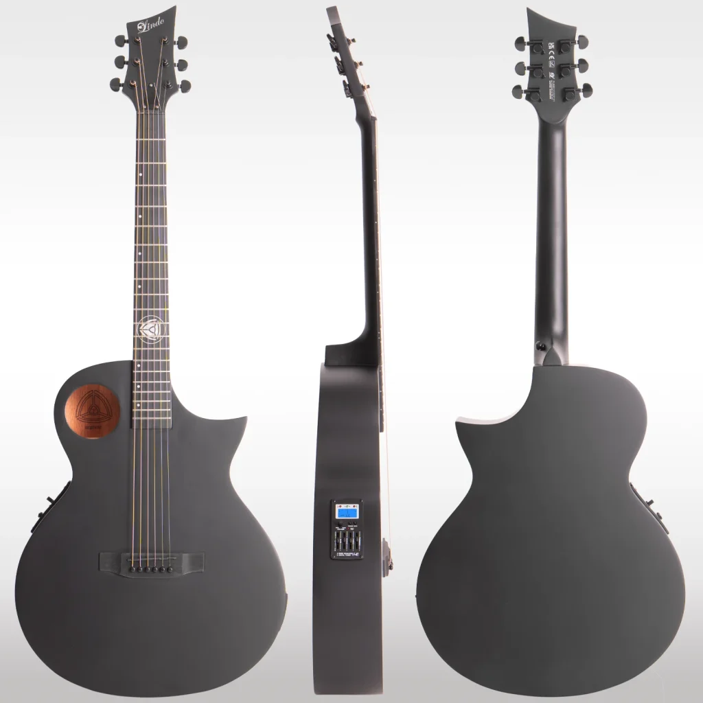 W42 Lindo Neptune V3 All Black Electro Acoustic Guitar – Matte
