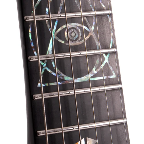 W26 Lindo AfterLife- Eye of Horus Headless Chambered Electric Guitar – gallery image 8