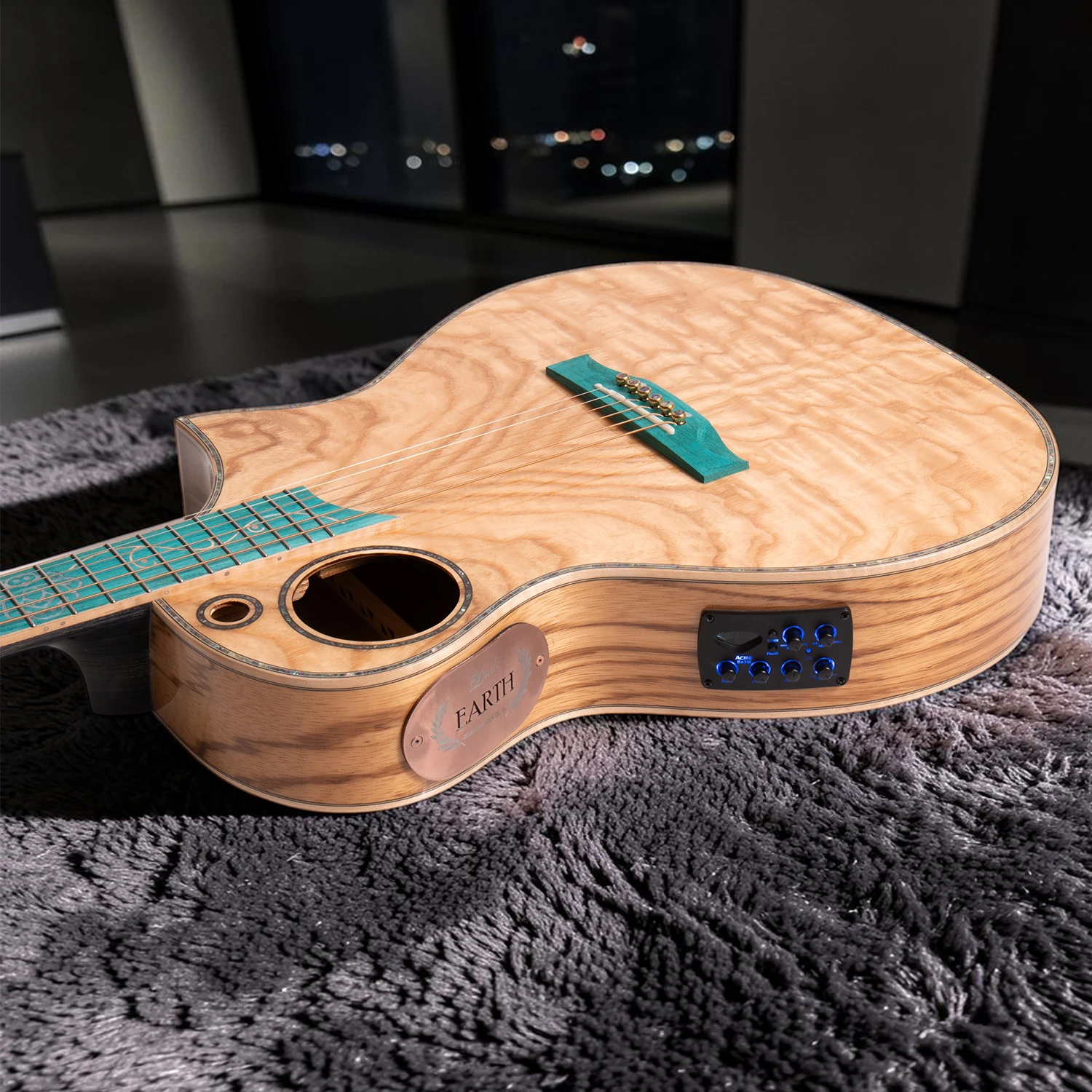 W29 Lindo Earth V2 Slim Body Electro Acoustic Guitar and Premium Hard Case – gallery image 3
