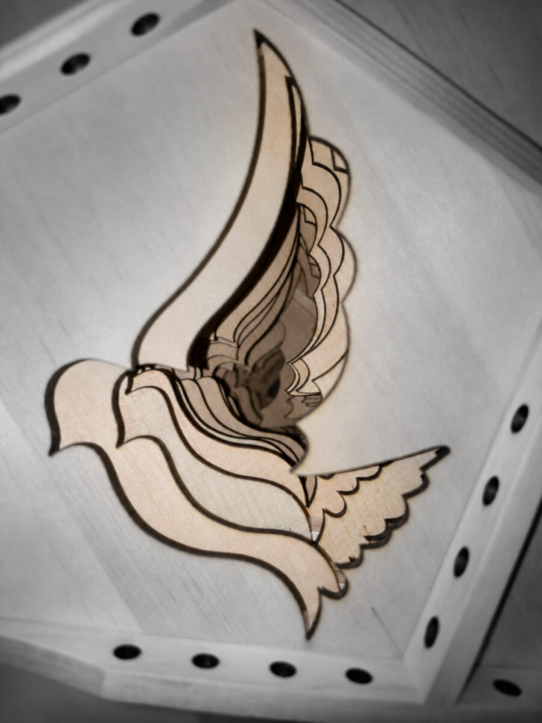 White Dove Acoustic Bass full view
