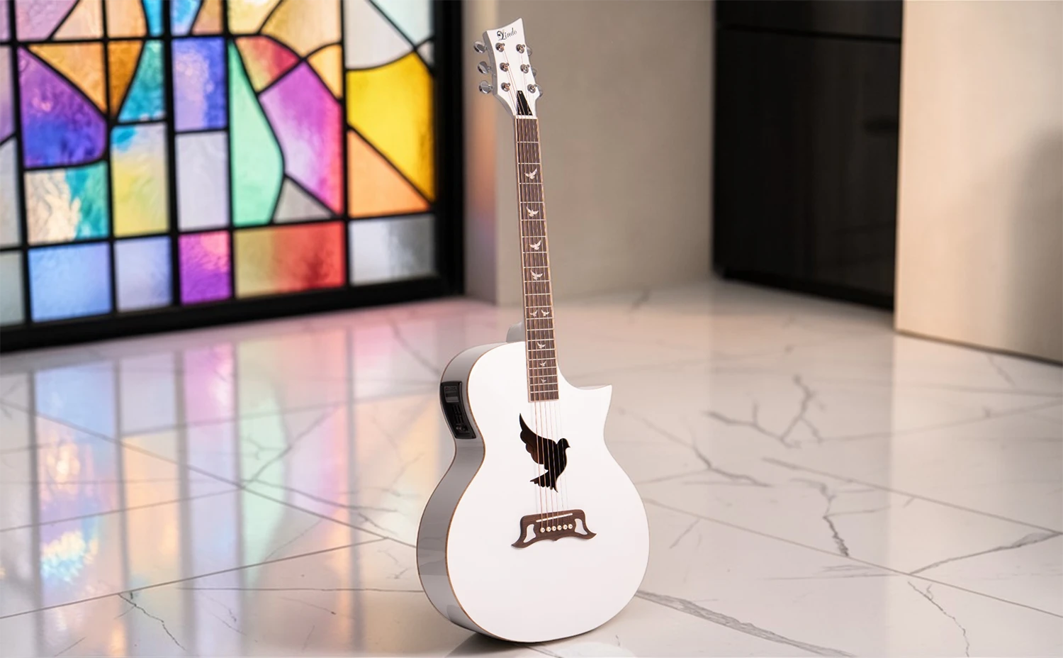 Lindo White Dove V3 Electro Acoustic Guitar Lifestyle 6