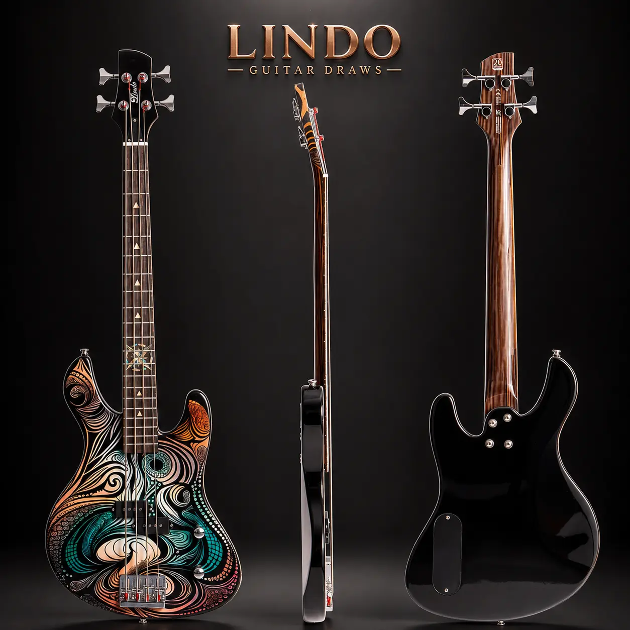 W34 Lindo Sahara Electric Bass Guitar (30″ Short Scale)